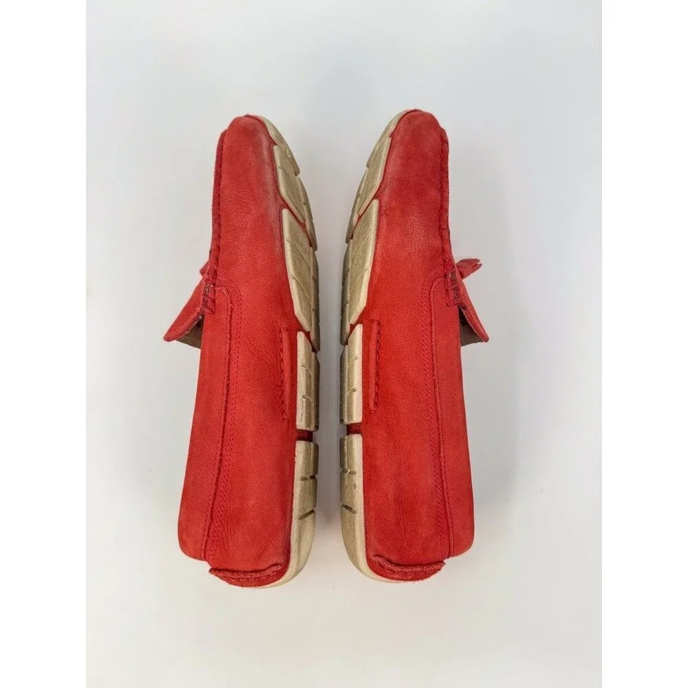 Cole Haan Mens Loafer Red Leather Driver Slip On Tasseled Penny Driving US 7 B - Picture 9 of 10